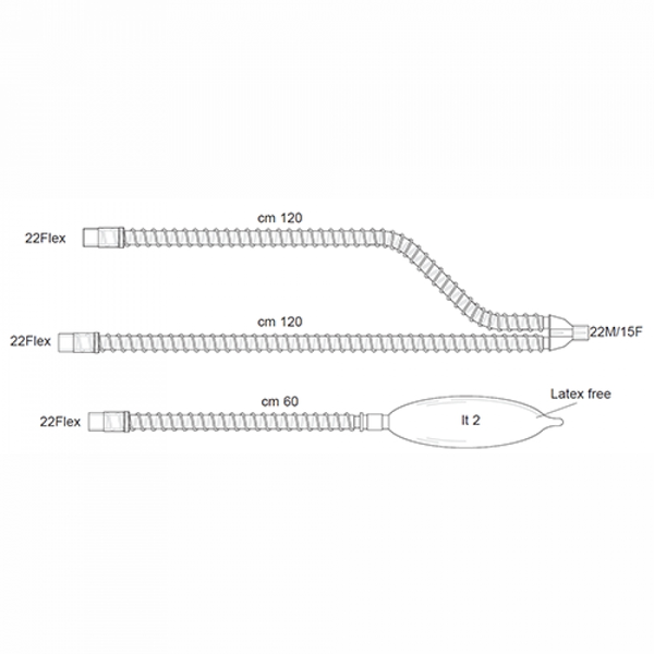 ДЫХАТЕЛЬНЫЕ КОНТУРЫ ПВХ ВЗРОСЛЫЕ АНЕСТЕЗИОЛОГИЧЕСКИЕ С ПРИНАДЛЕЖНОСТЯМИ image