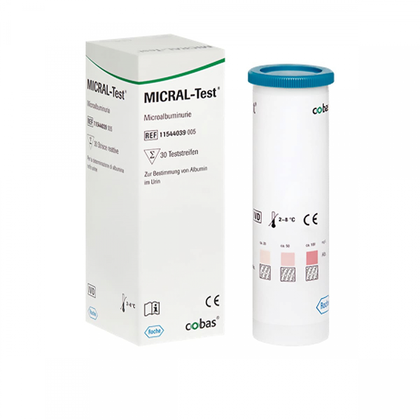 ТЕСТ-ПОЛОСКИ ДЛЯ ИММУНОЛОГИЧЕСКОГО, ПОЛУКОЛИЧЕСТВЕННОГО ОПРЕДЕЛЕНИЯ МИКРОАЛЬБУМИНУРИИ MICRAL-TEST image
