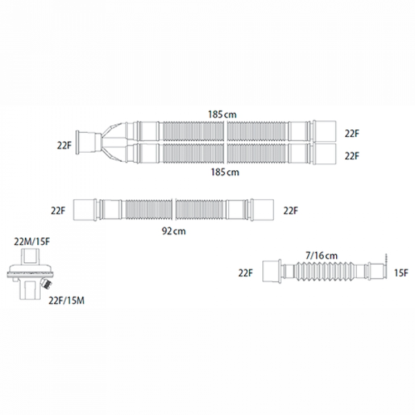 ДЫХАТЕЛЬНЫЕ КОНТУРЫ ВЗРОСЛЫЕ АНЕСТЕЗИОЛОГИЧЕСКИЕ ГОФРИРОВАННЫЕ С ПРИНАДЛЕЖНОСТЯМИ image