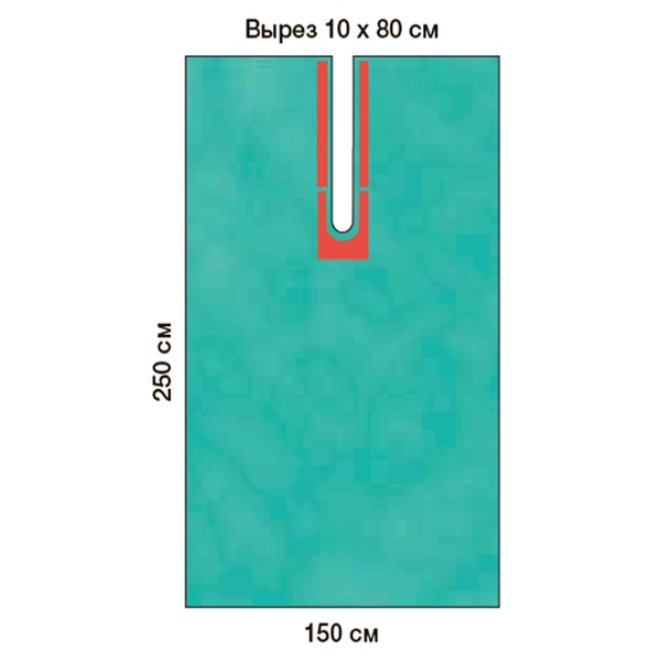 ПРОСТЫНЯ ДЛЯ ОФТАЛЬМОЛОГИЧЕСКИХ ОПЕРАЦИЙ С ВЫРЕЗОМ image