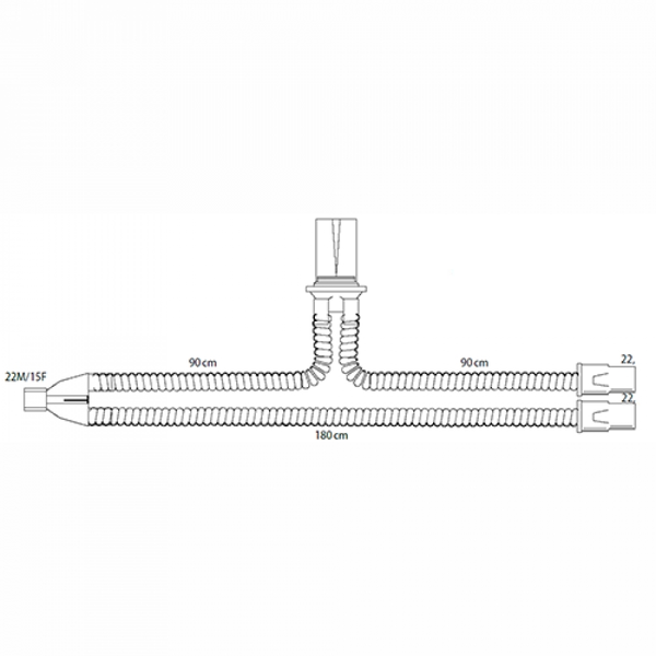 ДЫХАТЕЛЬНЫЕ КОНТУРЫ ПВХ ВЗРОСЛЫЕ ДЛЯ ИВЛ С ВЛАГОСБОРНИКОМ НА ВЫДОХЕ image