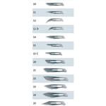 ЛЕЗВИЯ ДЛЯ СКАЛЬПЕЛЯ (НЕРЖАВЕЮЩАЯ СТАЛЬ) image