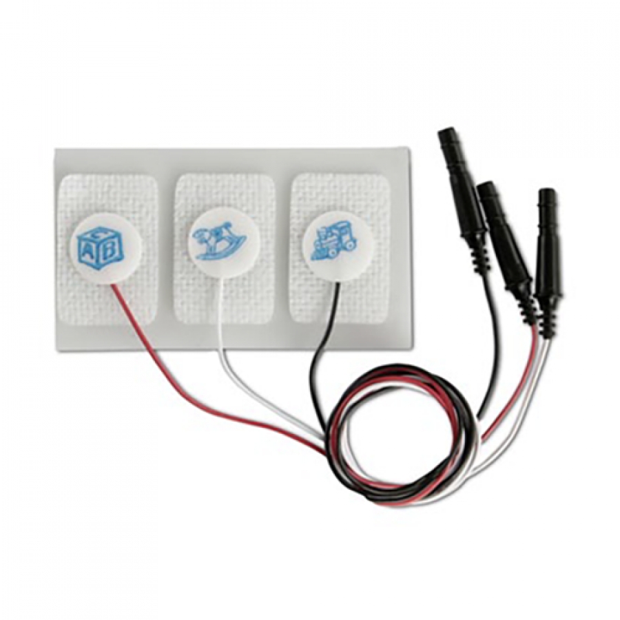 Изображение ЭКГ ЭЛЕКТРОДЫ НЕОНАТАЛЬНЫЕ НА НЕТКАНОЙ ОСНОВЕ С ТВЕРДЫМ ГЕЛЕМ РЕНТГЕНОПРОЗРАЧНЫЕ  33Х22 ММ