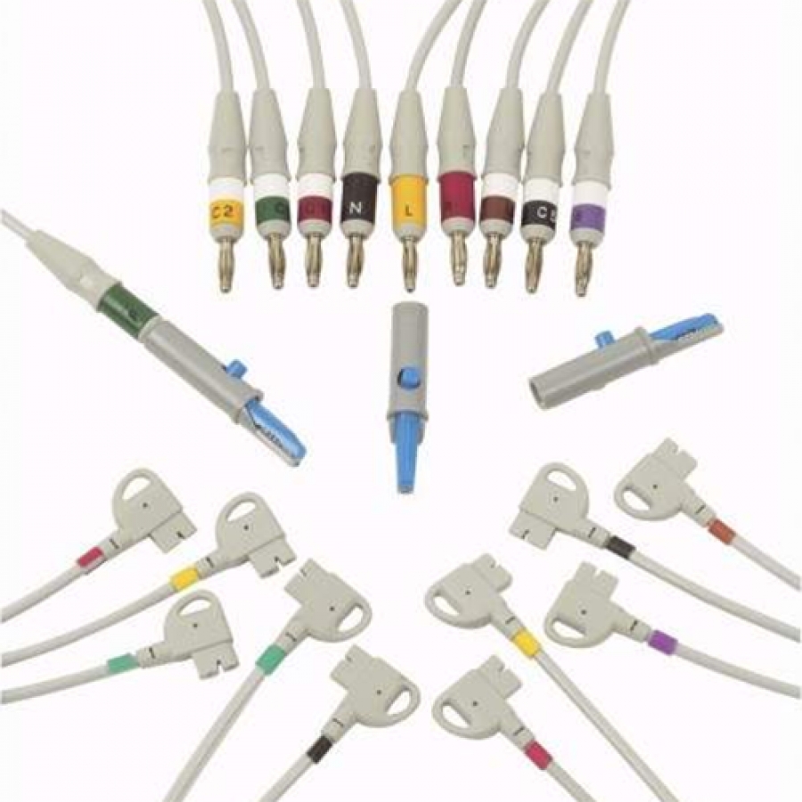 Изображение КОМПЛЕКТ ЭКГ КАБЕЛЕЙ НА 10 ОТВЕДЕНИЙ ДЛЯ ЭЛЕКТРОКАРДИОГРАФОВ PHILIPS PAGEWRITER 989803129191