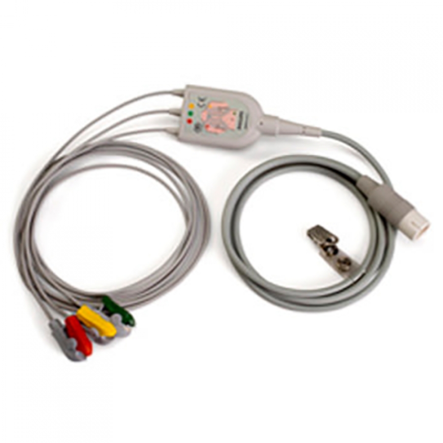 Изображение КАБЕЛЬ ЭКГ 3 ОТВЕДЕНИЯ С ЗАЖИМАМИ 989803143171