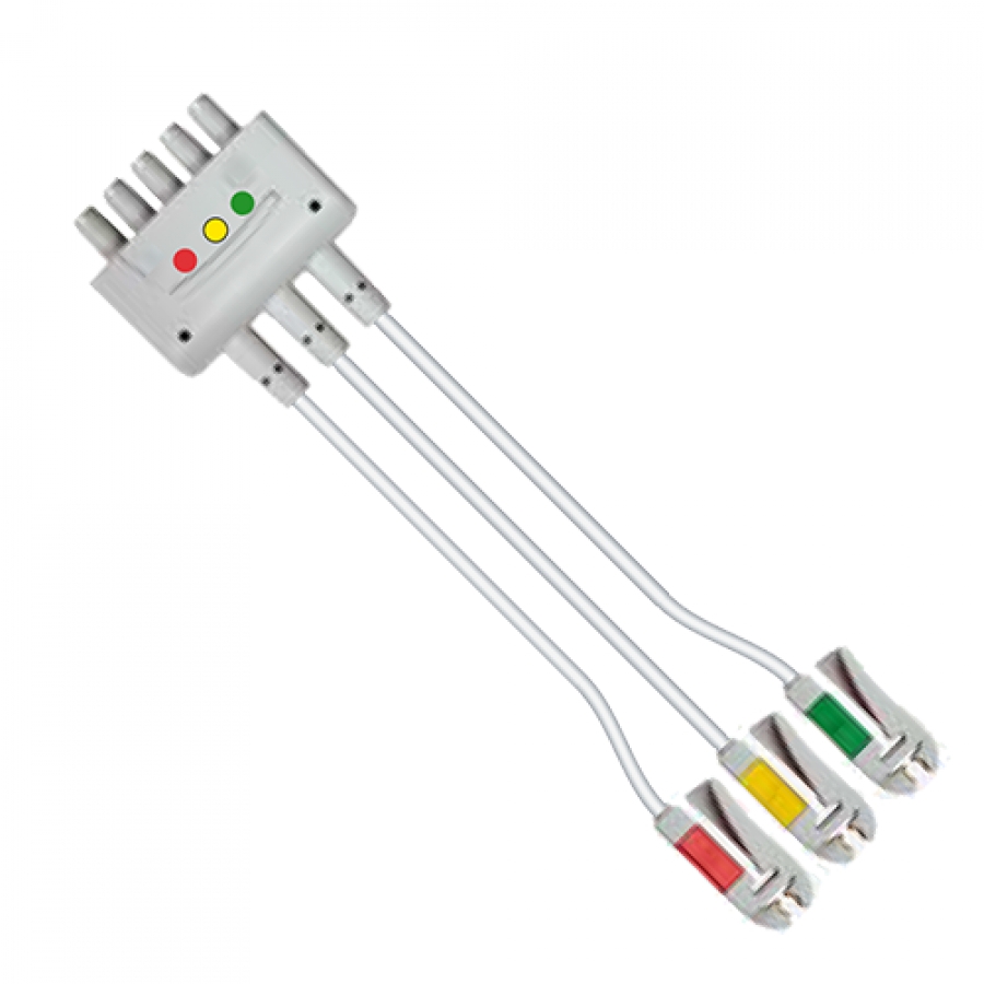 Изображение КАБЕЛЬ ПАЦИЕНТА НА 3 ОТВЕДЕНИЯ С ЗАЖИМАМИ