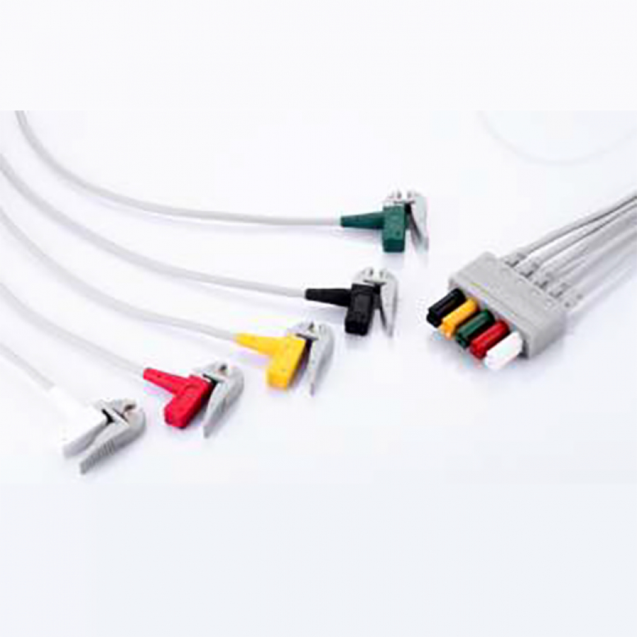 Изображение КАБЕЛЬ НА 5 ОТВЕДЕНИЙ ВЗРОСЛЫЙ/ПЕДИАТРИЧЕСКИЙ (ЗАЖИМ) 1 МЕТР