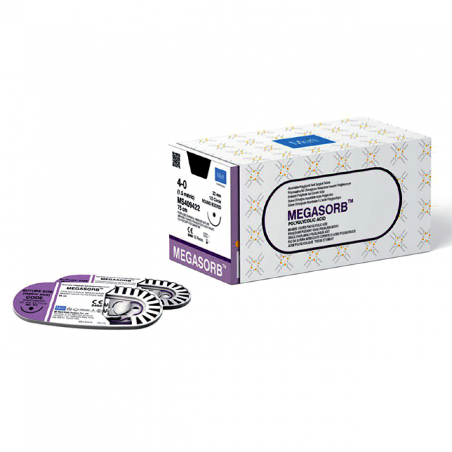 Изображение НИТЬ ХИРУРГИЧЕСКАЯ ПЛЕТЕНАЯ РАССАСЫВАЮЩАЯСЯ MEGASORB (ПГА)