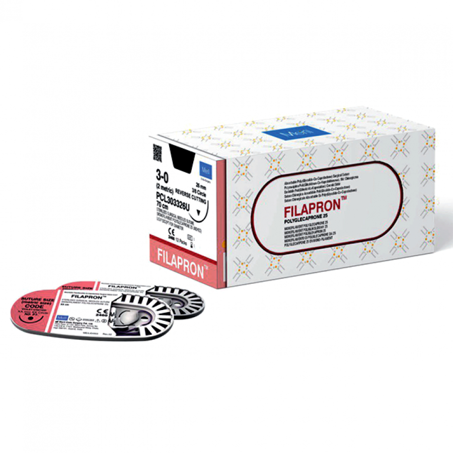 Изображение НИТЬ ХИРУРГИЧЕСКАЯ МОНОНИТЬ РАССАСЫВАЮЩАЯСЯ FILAPRON (ПОЛИГЛЕКАПРОН)