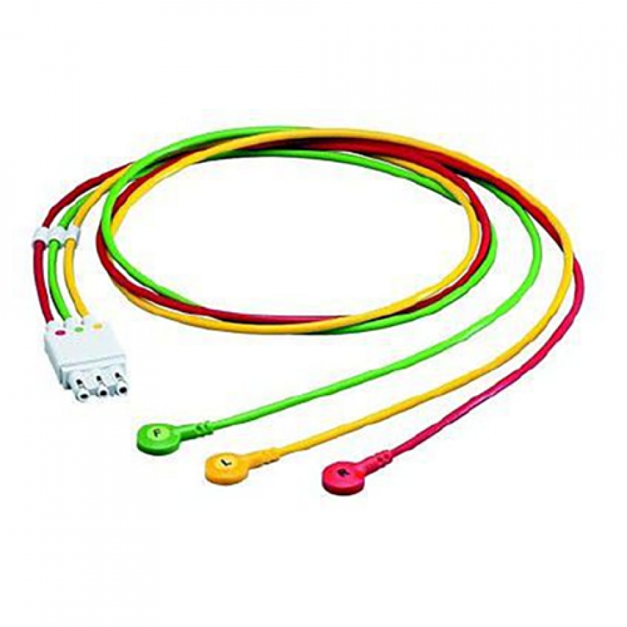 Изображение КАБЕЛЬ ЭКГ НА 3 ОТВЕДЕНИЯ С КНОПКАМИ 989803145121