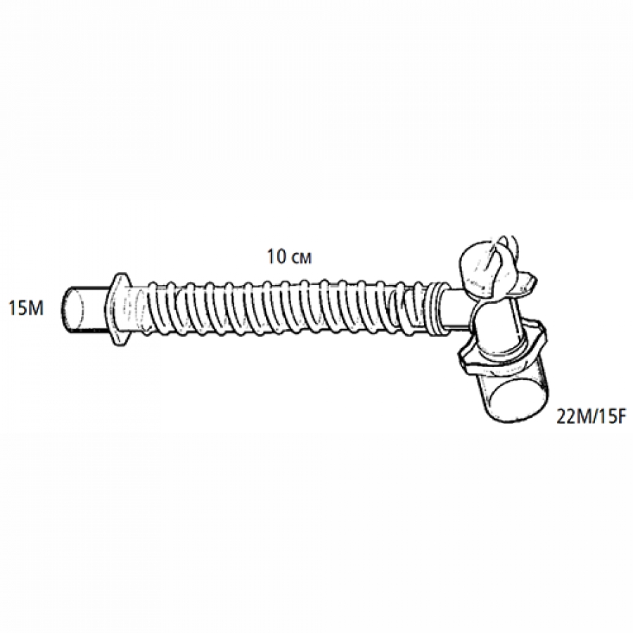 Изображение УГЛОВЫЕ КОННЕКТОРЫ ВЕРТЛЮЖНЫЕ ПВХ С ПОРТОМ ДЛЯ САНАЦИИ И БРОНХОСКОПИИ