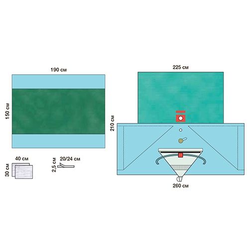 Изображение КОМПЛЕКТ ОПЕРАЦИОННОГО БЕЛЬЯ ДЛЯ ОПЕРАЦИИ ТУР 1