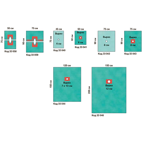 Изображение ПРОСТЫНИ ОПЕРАЦИОННЫЕ С ОТВЕРСТИЕМ