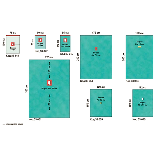 Изображение ПРОСТЫНИ ОПЕРАЦИОННЫЕ С ОТВЕРСТИЕМ