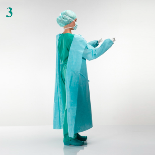 Изображение ХАЛАТ ХИРУРГИЧЕСКИЙ - КАК ПРАВИЛЬНО НАДЕТЬ