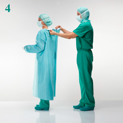 Изображение ХАЛАТ ХИРУРГИЧЕСКИЙ - КАК ПРАВИЛЬНО НАДЕТЬ