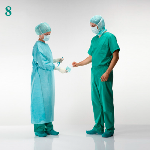 Изображение ХАЛАТ ХИРУРГИЧЕСКИЙ - КАК ПРАВИЛЬНО НАДЕТЬ