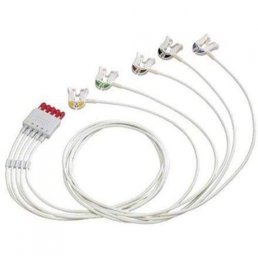 КАБЕЛЬ ЭКГ НА 5 ОТВЕДЕНИЙ С ЗАЖИМАМИ 989803125891