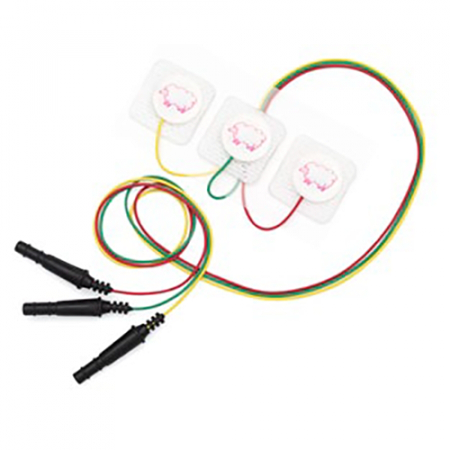 ЭКГ ЭЛЕКТРОДЫ НЕОНАТАЛЬНЫЕ НА НЕТКАНОЙ ОСНОВЕ С ТВЕРДЫМ ГЕЛЕМ ЦВЕТНЫЕ ПРОВОДА 22Х22 ММ