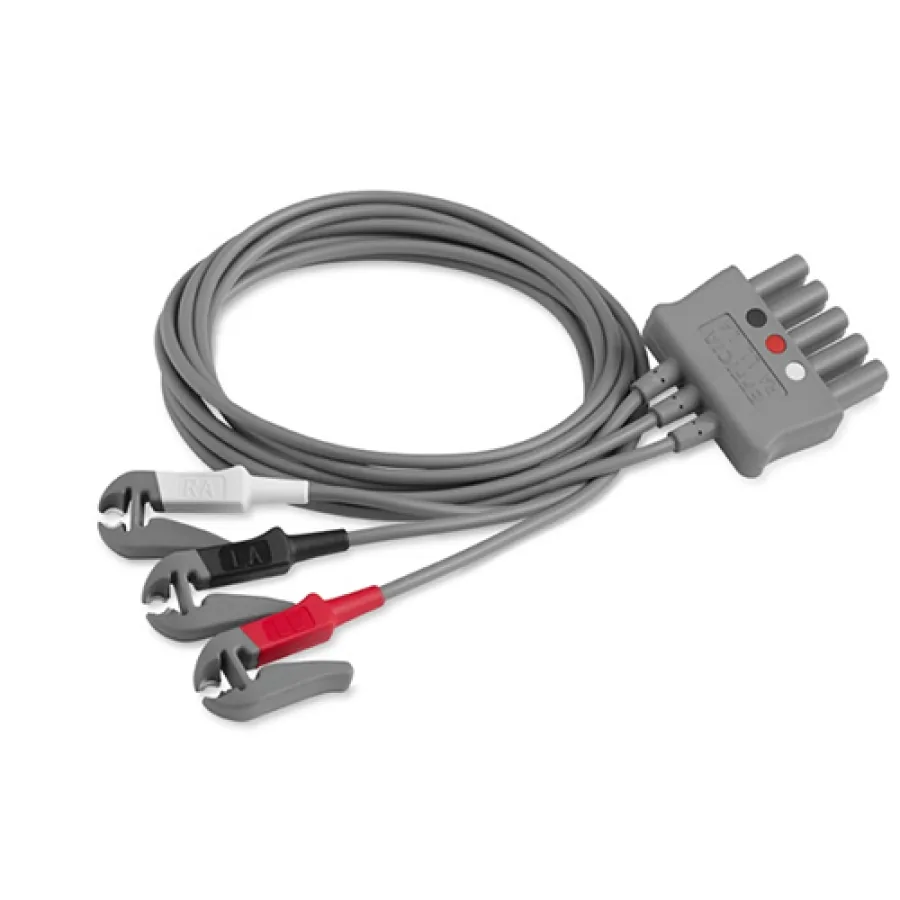 КАБЕЛЬ ЭКГ НА 3 ОТВЕДЕНИЯ С ЗАЖИМАМИ ДЛЯ ДЕФИБРИЛЛЯТОРА PHILIPS EFFICIA DFM100