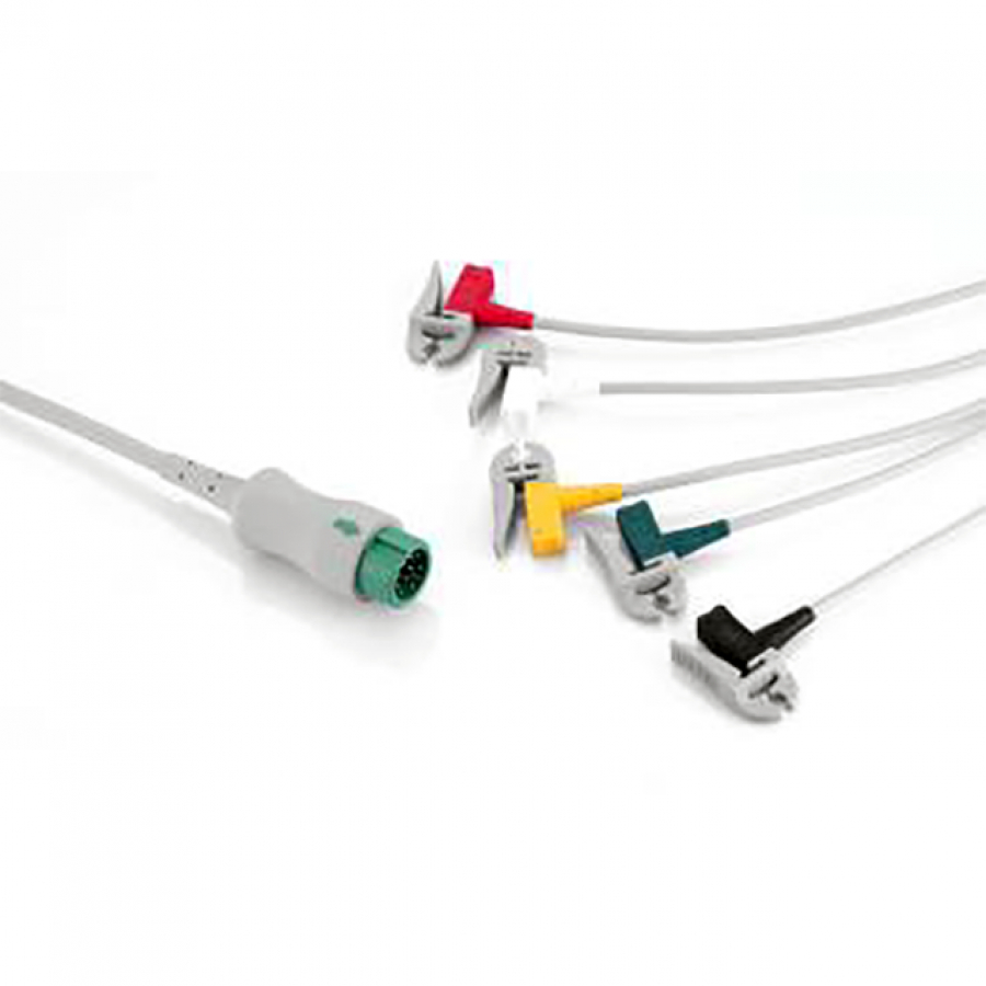 ЭГК КАБЕЛЬ НА 5 ОТВЕДЕНИЙ 12 PIN ВЗРОСЛЫЙ/ПЕДИАТРИЧЕСКИЙ (ЗВЖИМ)