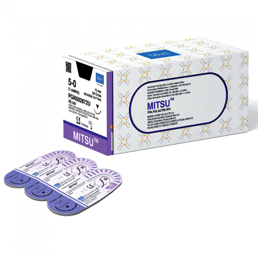 НИТЬ ХИРУРГИЧЕСКАЯ ПЛЕТЕНАЯ РАССАСЫВАЮЩАЯСЯ MITSU FST (ПОЛИГЛАКТИН 910)