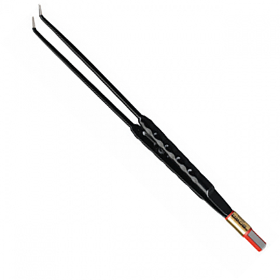 ПИНЦЕТ БИПОЛЯРНЫЙ С АНТИПРИГАРНЫМ ПОКРЫТИЕМ ПРЯМОЙ (СФЕРИЧЕСКАЯ РУЧКА) С ИЗОГНУТЫМИ КОНЧИКАМИ 225 ММ ШИРИНА БРАНШЕЙ 1 ММ