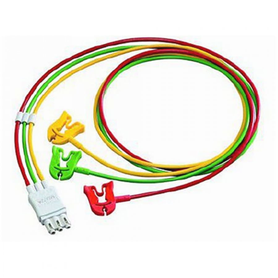 КАБЕЛЬ ЭКГ НА 3 ОТВЕДЕНИЯ С ЗАЖИМАМИ 989803145101