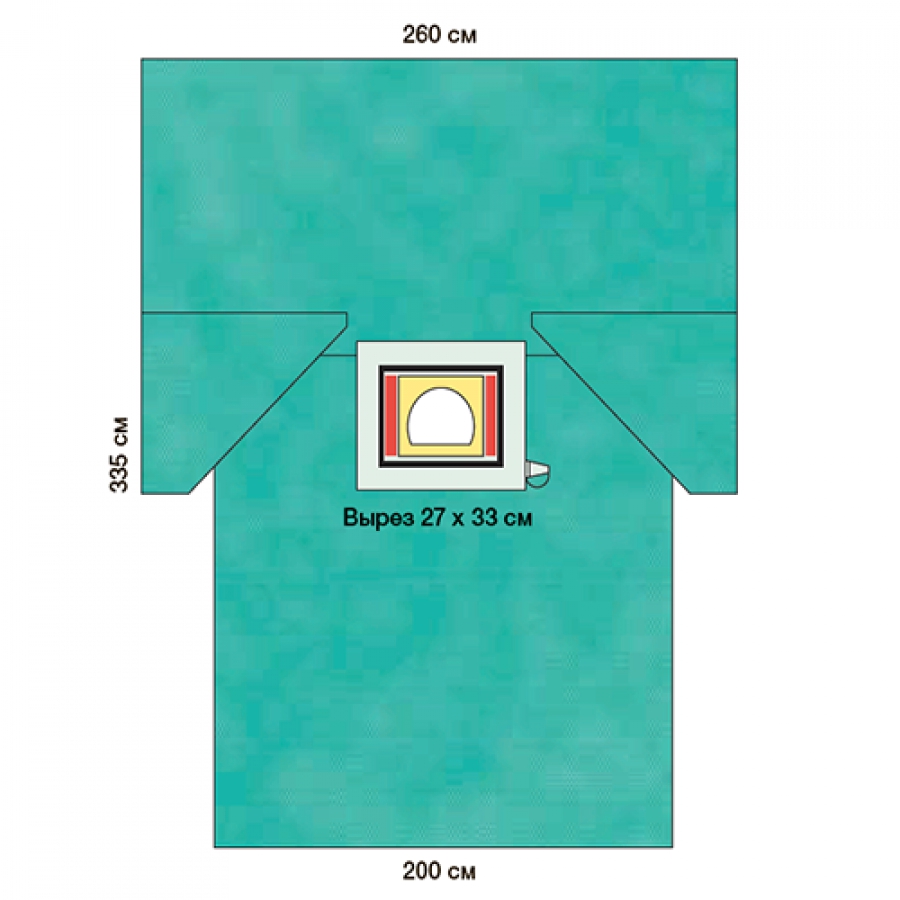 ПРОСТЫНЯ ХИРУРГИЧЕСКАЯ ДЛЯ КЕСАРЕВА СЕЧЕНИЯ